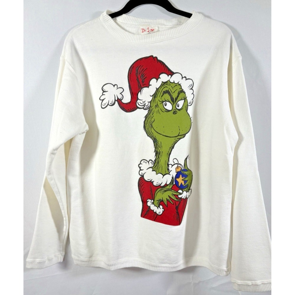 Dr. Seuss woman's sweatshirt size JUNIOR S grinch christmas pullover